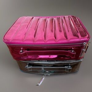 Lancome His & Hers Grey & Pink Cosmetic Bag, Lingerie, Toiletries & More 🌿🆕🌿